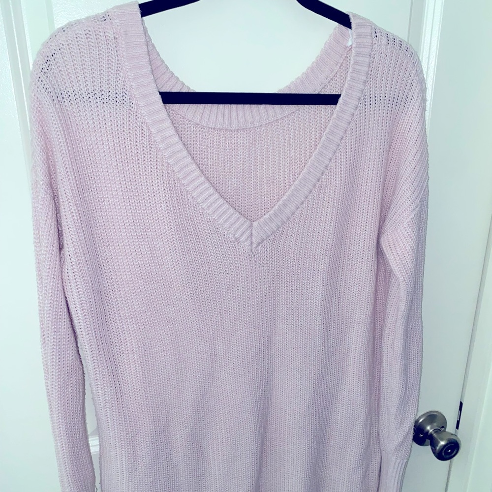 Light pink V neck sweater